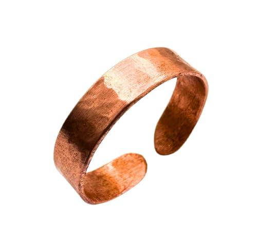 Antica Fucina Rho® - Anello Regolabile in Rame Grezzo | Fine ed Essenziale – Spessore del metallo 0,8 mm | Lavorazione Artigianale 100% Made in Italy | Unisex | (Roma, Taglia 47-57mm)