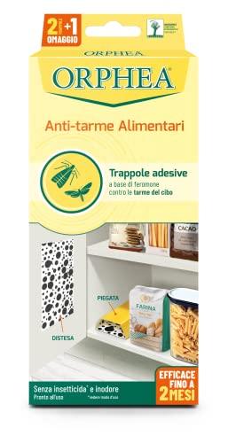 Orphea, Antitarme Alimentare, Elimina le Farfalline del Cibo e ne Previene lo Sviluppo, Senza Insetticida, Inodore Azione Naturale, 3 Trappole Adesive