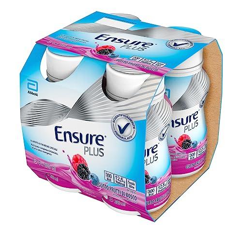 Ensure Plus Alimento a Fini Medici Speciali Ipercalorico Formato Bevanda - Confezione 4x200 ml - Gusto Frutti di Bosco