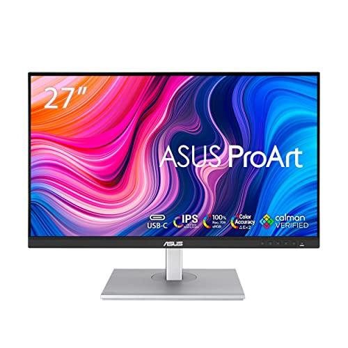 ASUS ProArt Display PA278CV Monitor Professionale 27 pollici IPS WQHD 2560x1440, 100% sRGB, Color Accuracy Delta E<2, Calman Verified, USB-C, DisplayPort Daisy-chain, Stand Ergonomico, Nero