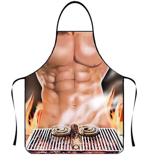 ZKGYUS 1 Pezzi Cucina Grembiule Sexy Divertente Novità Cottura Cucina Barbecue Partito Cosplay Grembiule Grigliare Grembiule da Cucina da Donna Uomini Regalo