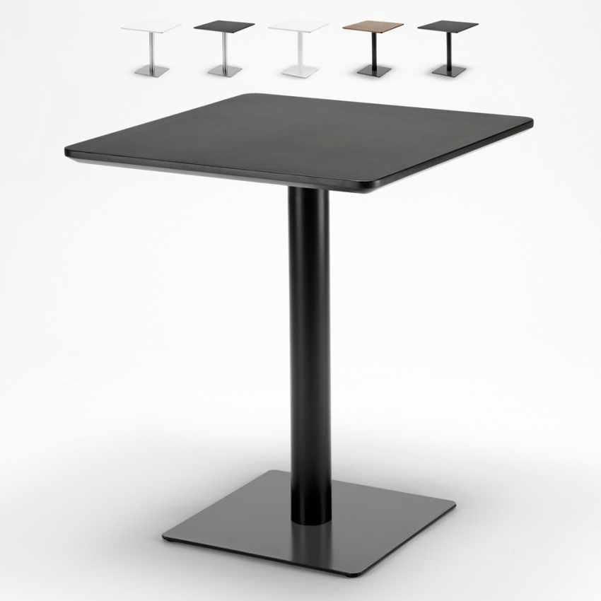 Produce Shop Tavolino 60x60 quadrato con base centrale per bar bistrot Horeca - Nero - Nero