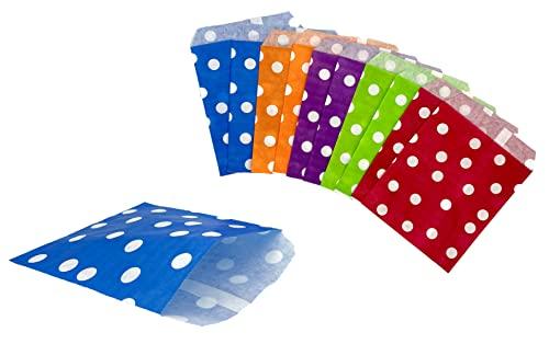 PAKNOR® Sacchetti di carta, 50 sacchetti regalo colorati, 13 x 17 cm, sacchetti per caramelle per confezionare regali, regali di compleanno per bambini, matrimoni, feste, ecc. (50)
