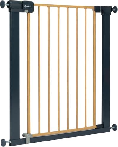 Safety 1st Easy Close Metal Cancelletto di Sicurezza in metallo, scale, porte, vani con apertura 73-80 cm (max 108 cm), Cancelletto per Bambini, Apertura a Una Mano, Senza Viti o Fori, Effetto Legno