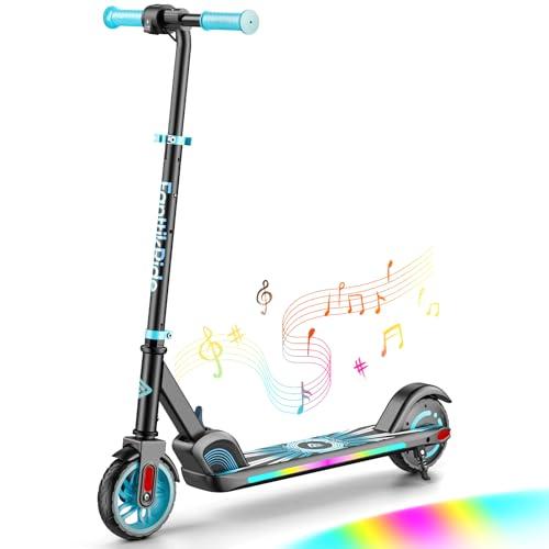 FanttikRide C9 Apex Monopattino Elettrico per Bambini 120-160cm, Altoparlante Bluetooth, Luci Arcobaleno, 8/13/16 km/h, Autonomia di 8 km, Altezza Regolabile, Pieghevole, per Bambini fino a 60kg, Blu