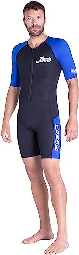 CRESSI Tiburon Man Shorty Wetsuit 2mm - Muta Shorty Uomo realizzata in Neoprene Ultra Stretch 1.5/2mm e Elastane, Nero/Blu, L/4