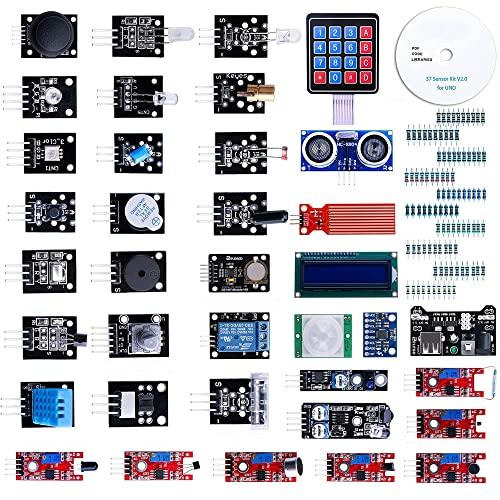 MMOBIEL 37 in 1 Kit moduli sensore Set completo per la maggior parte dei computer a scheda singola compatibile con Arduino IDE UNO R3 Mega Nano compreso tutorial