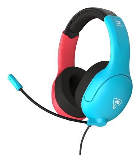 Turtle Beach Cuffie da gioco cablate Airlite Fit blu e rosse con licenza ufficiale per tutti i Nintendo Switch - Microfono flip-and-mute, padiglioni auricolari dal comfort superiore