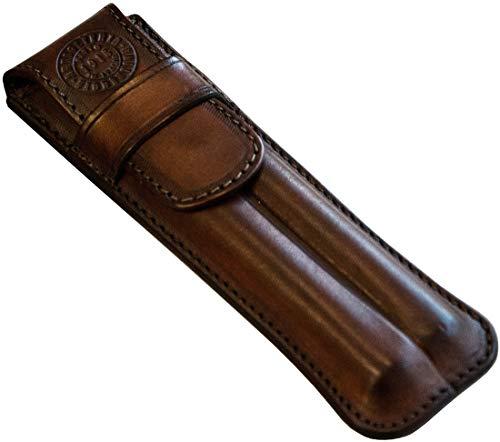 Artiglieria Fiorentina - mod. PIENZA - Porta Sigari Sagomato ad Astuccio per Toscani Interi in Vera Pelle Conciata al Vegetale - testa di moro