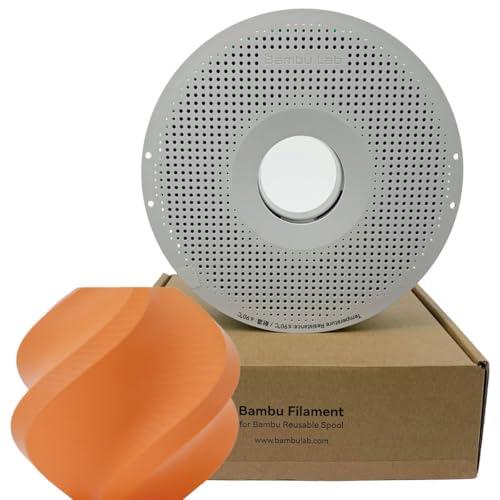Bambu Lab PLA Matte (Opaco) – Filamento 3D 1.75 mm, Finitura Opaca Uniforme, Tolleranza ±0,03 mm, RFID e Compatibile AMS/AMS Lite – Facile da Stampare - Bobina, 1kg, Arancione Mandarino
