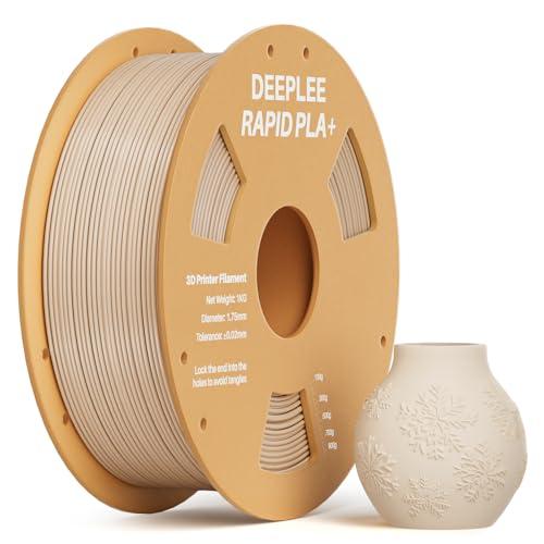 DEEPLEE Rapido Filamento PLA Plus 1,75 mm, Filamento PLA+ ad Alta Velocità Fino a 600 mm/s, Precisione Dimensionale +/- 0,02 mm, per Stampanti 3D FDM, Beige 1KG