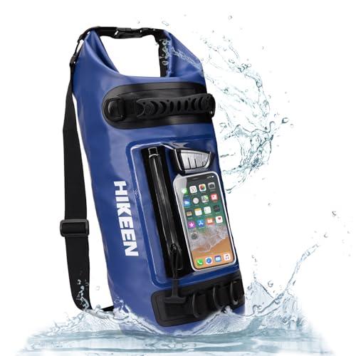 BOOSTEADY IP68 Zaino Impermeabile 10L - Custodia Impermeabile per Telefono Touch Screen con Cerniera per Mantenere l'attrezzatura Asciutta Adatto per Kayak Campeggio, Borsa Stagna con 3 Anelli a D