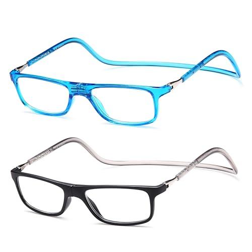 NEW VISION 2 Pack Occhiali Da Lettura con Calamita, Occhiali con Calamita Da Vista NV2904, Occhiali Calamitati Da Collo, Occhiali Lettura Calamita per Uomo e Donna (Nb, 2, x)