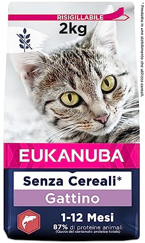 EUKANUBA Grain Free cibo secco per gattini in fase di crescita, ricco di salmone 2kg
