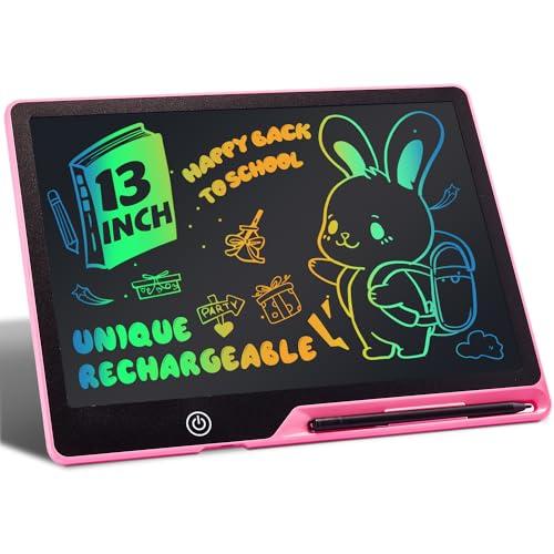 Tavoletta Grafica Bambini LCD 13 Pollici Ricaricabile, Lavagnetta Cancellabile Portatile, Pittura e Liste Memoria Lavagna per Regalo Bambini Educativi Giocattoli