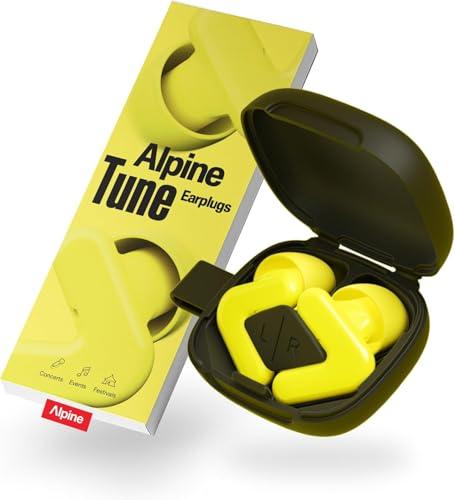 Alpine Tune Tappi per Orecchie per Concerti e Musica, Protezione Antirumore per Musicisti, Qualità Hi-Fi con Suono Cristallino, Riduzione Rumore 19dB, 4 Taglie, Per Festival, Feste e Club, Giallo