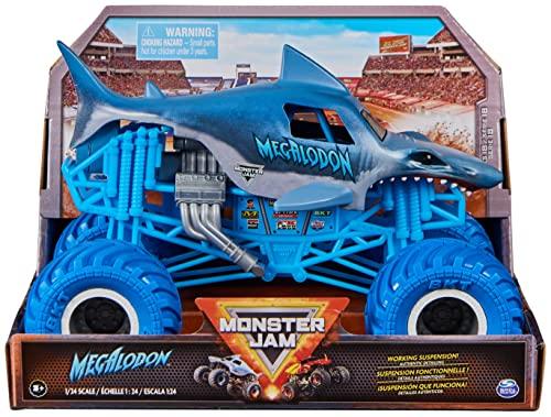 Monster Jam, Megalodon Monster Truck, veicolo da collezione in scala 1:24, giocattolo per bambini dai 3 anni in su