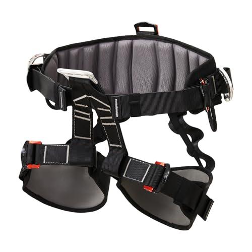 SOB Professional Imbracatura da Arrampicata Semi-Corpo con Imbottitura Rinforzata Regolabile, Design Allargato per Arrampicata su Roccia, Soccorso Antincendio e Speleologia