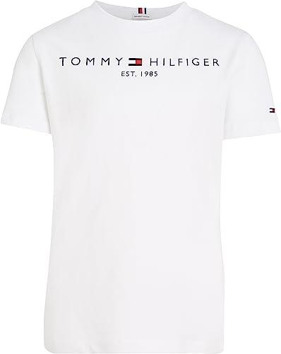 Tommy Hilfiger Bambini Unisex T-Shirt Maniche Corte Essential Tee Scollo Rotondo, Bianco (White), 12 Anni