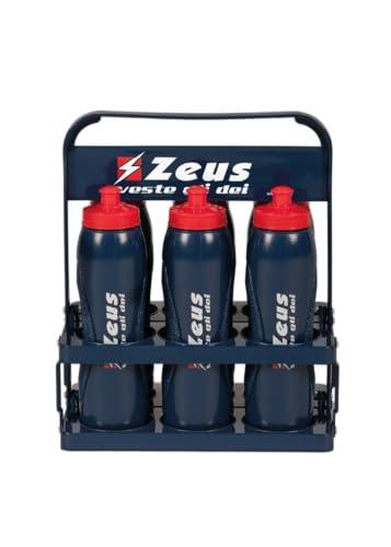 Etoile Kit Cestello con 6 Borracce per Zeus Sport Calcio Calcetto Relax Fitness Palestra Ciclismo Training Allenamento Accessori Partita Gara Tempo Libero Equipment (Blu, Capienza 750 ml)