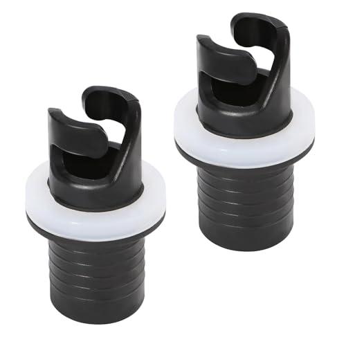 LQTSLFM Adattatore per Valvola Gommone, Valvole per Gommone Connettore Adattatore per Tubo, Nero Adattatore per Kayak, Riutilizzabile Adattatore Pompa Aria (Nero-2 Pezzi)