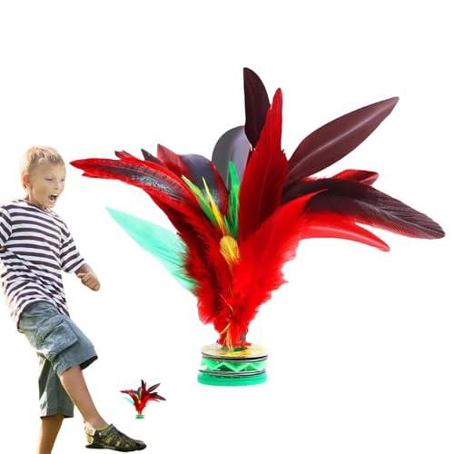 Jianzi con piume cinesi, colorato, attrezzatura sportiva (design robusto), per interni, esterni, bambini, adulti, competizioni