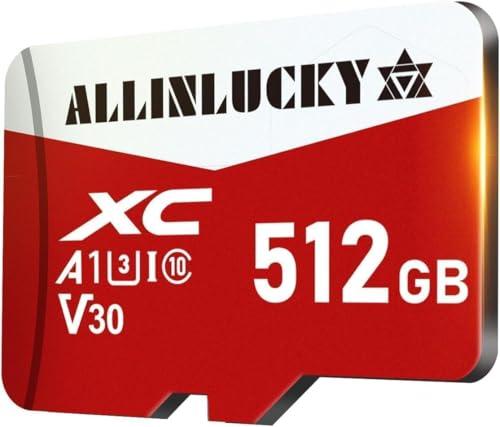 ALLINLUCKY Scheda di Memoria Micro SD da 512 GB Scheda SD Memory Card SD with Smartphone, Camera, Tablet, Drone, Smart TV