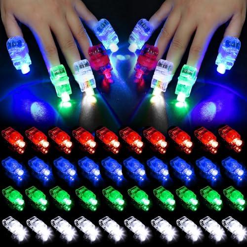 EKKONG Luci Da Dito LED,40 Pezzi Party Light up Anelli,Luci delle Dita Anelli Luminosi per Bambini, Carnevale, Halloween, Natale, Feste