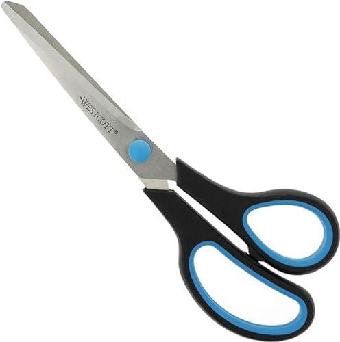 Westcott E-30283 00 Forbici Easy Grip, impugnatura in plastica, 20 cm, nero/blu