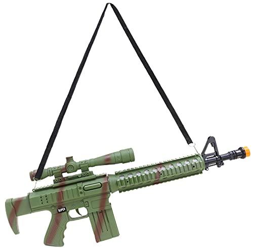 Toyland® Fucile mitragliatore Giocattolo in Stile Combattimento con luci e Suoni - Gioco di Ruolo - Vestito Operato dall'esercito