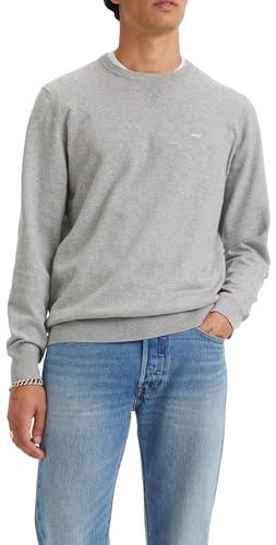 Levi's Lightweight Housemark Felpe, Mid Tone Grey Heather, M Uomo
