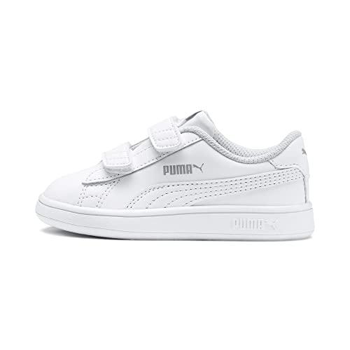 PUMA Unisex Baby Puma Smash v2 L V Inf Sneakers, Puma White-Puma White, 27 EU