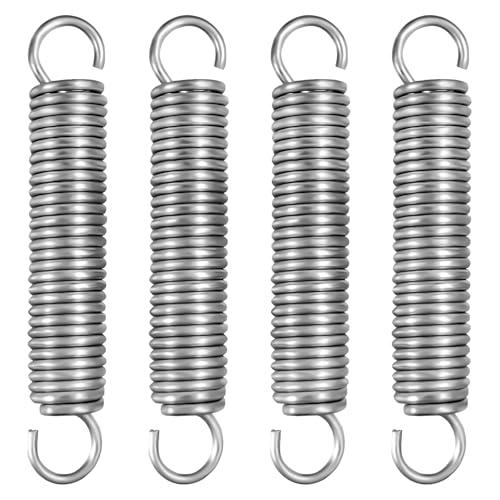 NICAVKIT 4Pcs Molle di Trazione 100mm con Gancio, Molla di Tensione in Acciaio Inox, Molla di Trazione, Diametro Esterno 18 mm, Diametro filo 2,5 mm, Tiro 13 kg