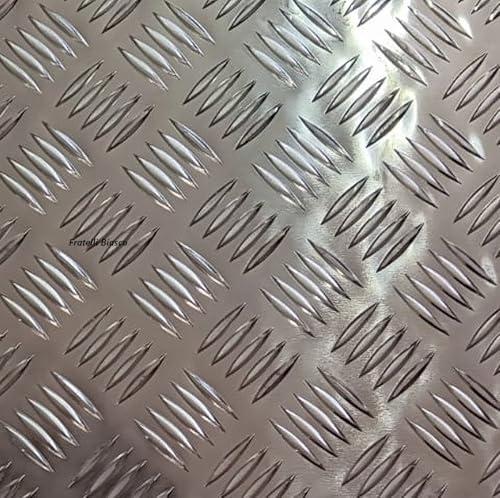 Lamiera MANDORLATA in ALLUMINIO, varie dimensioni e spessori (500x500x3 mm)