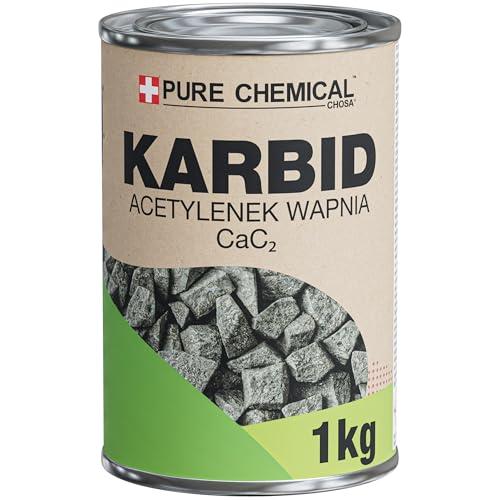 CHOSA Carburo di Calcio 1 kg - CAC₂ Puro al 100%, Senza Additivi - per Lampade Acetilene, Saldatura e Giardino - Robusta Scatola di Metallo – la Confezione Protegge dall'umidità – Chiusura Ermetica
