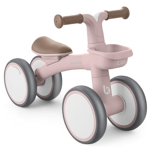 KikkaBoo Bicicleta Sin Pedales ZIPI, Correpasillos Bebé 1 Año, Bicicleta Equilibrio, Bici Bebé con Canasta, Ajustable, Juguete para Niños, Regalo Bebé, Rosa