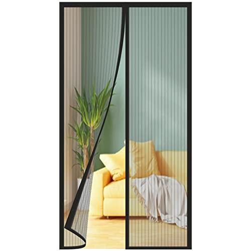 Zanzariera Magnetica per Porte, Varie Taglie, Versione aggiornata, 80x230 cm, Tenda Zanzariera, Maglia Fine, Adatto per balconi, cantine, camere da letto e porte scorrevoli, Strisce Nere