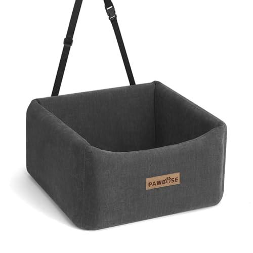Seggiolino auto per cani, Seggiolino per cani di taglia fino a 15 kg, seggiolino auto con tasche portaoggetti per cani, seggiolino rimovibile e lavabile, Seggiolino auto grigio per animali domestici