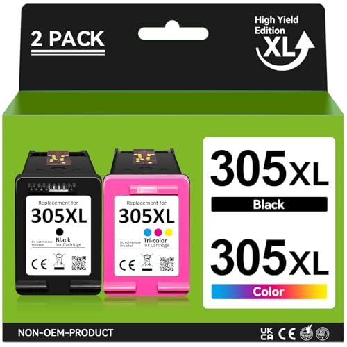 305XL Cartucce per HP 305 Nero e Colore Cartucce per HP 305 XL per HP DeskJet 2700 2710 2720e 2722e 4110e Deskjet Plus 4100 4130e Envy 6000 6010e 6020e 6030e Envy Pro 6400 6420 (2-Pack)