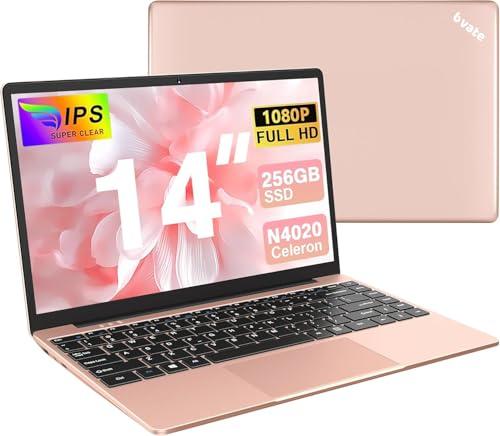 bvate PC Portatile 14 pollici Notebook Win 11 upto 2.8 GHz 256 GB ROM Supporta l'espansione SSD 1TB Celeron N4020 2.4G+5G WiFi 4.2 USB HDMI Tastiera italiana membrana mouse senza fili-Oro-FXJ