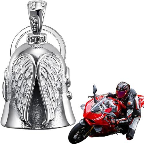 Guardian Bell Campanella Moto, Guardian Bell Moto, Campanella Motos Portafortuna, Angeli Portachiavi, con Anello Appeso, Guardians Bells Portafortuna Motos, per Auto Biciclette, Elettriche(Angelo)