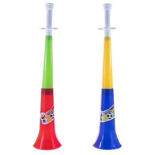 Niuhong 2 PCS Vuvuzela Horn Molto Forte Tröte Clacson Che Fanno Rumore Suonare Tromba Plastica Fanfara Calcio Produttori Rumore Fan Trombe Ad Alta Voce Eventi Sportivi Partita Calcio (A)