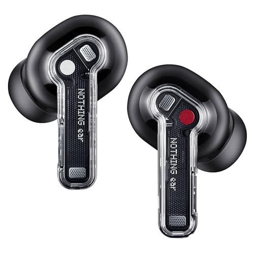 Nothing Ear cuffie bluetooth con Audio Hi-Res, Cancellazione attiva del rumore intelligente, Equalizzatore avanzato e fino a 40.5 ore di ascolto - Nero