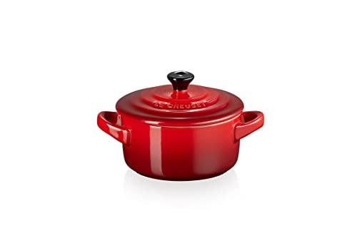 Le Creuset Mini cocotte rotonda in gres vetrificato, 250 ml, diameter 10 cm, Ciliegia, 71901100600100