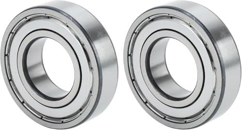 TUZUK 2 Pezzi Cuscinetti a Sfera Stagni 6206-ZZ, 30x62x16 mm, Prelubrificati, Acciaio al Cromo, Doppia Tenuta in Gomma, Cuscinetti a Sfera Scanalati 6206ZZ