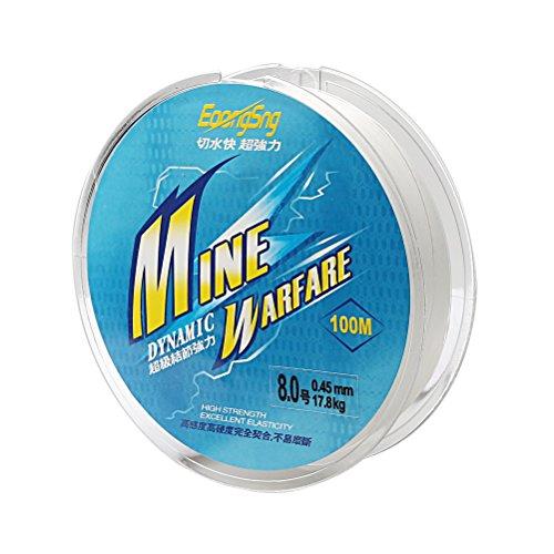 kuou Siming - Lenza da pesca monofilamento in nylon resistente, 100 metri, filo di nylon trasparente, diametro 0,45 mm