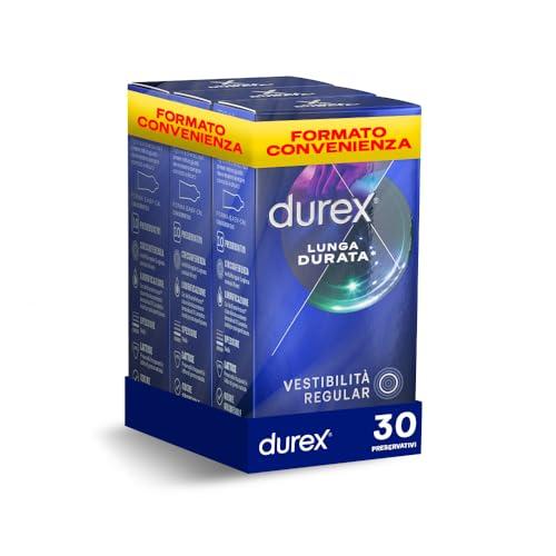Durex Preservativi Lunga Durata, Preservativi Ritardanti per Lui, Formato Convenienza, 30 Profilattici