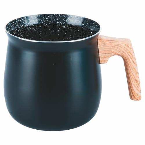 Bollilatte in alluminio 1,3 L, rivestimento interno in ceramica, impugnatura effetto legno, SìChef