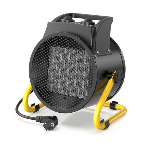DAHTEC Stufetta Elettrica 3000W - Termoventilatore Basso Consumo - Radiatore Elettrico - Ceramico Riscaldamento Rapido in 3 Secondi - Adatto per la casa, l'ufficio e il cantiere