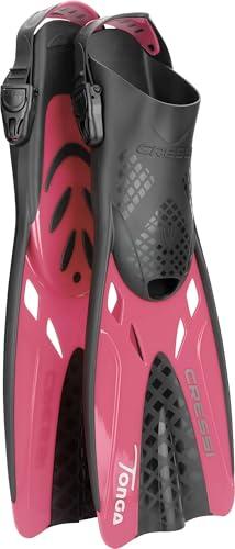 CRESSI Tonga Fins Black/Pink S/M - Pinne Leggere Corte Regolabili con Scarpetta Aperta, Ideali per Snorkeling, Nuoto, Nero/Rosa, S/M (36/41), Adulti